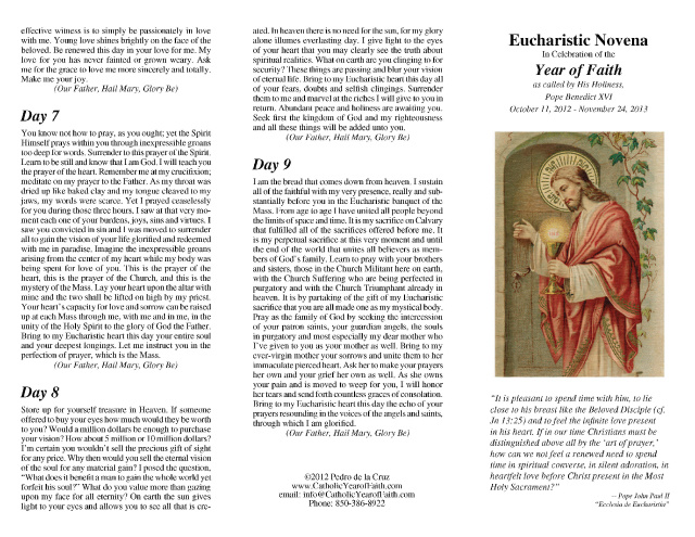 *ENGLISH* Year of Faith Prayer - Eucharistic Novena